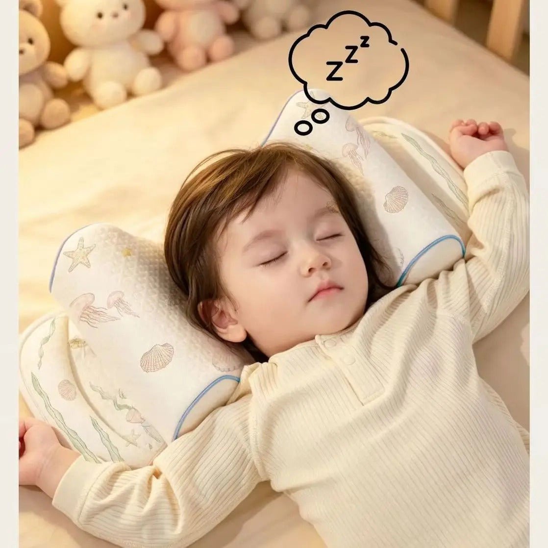 Adjustable Silicone Baby Head Shaping Anti-Roll Pillow
