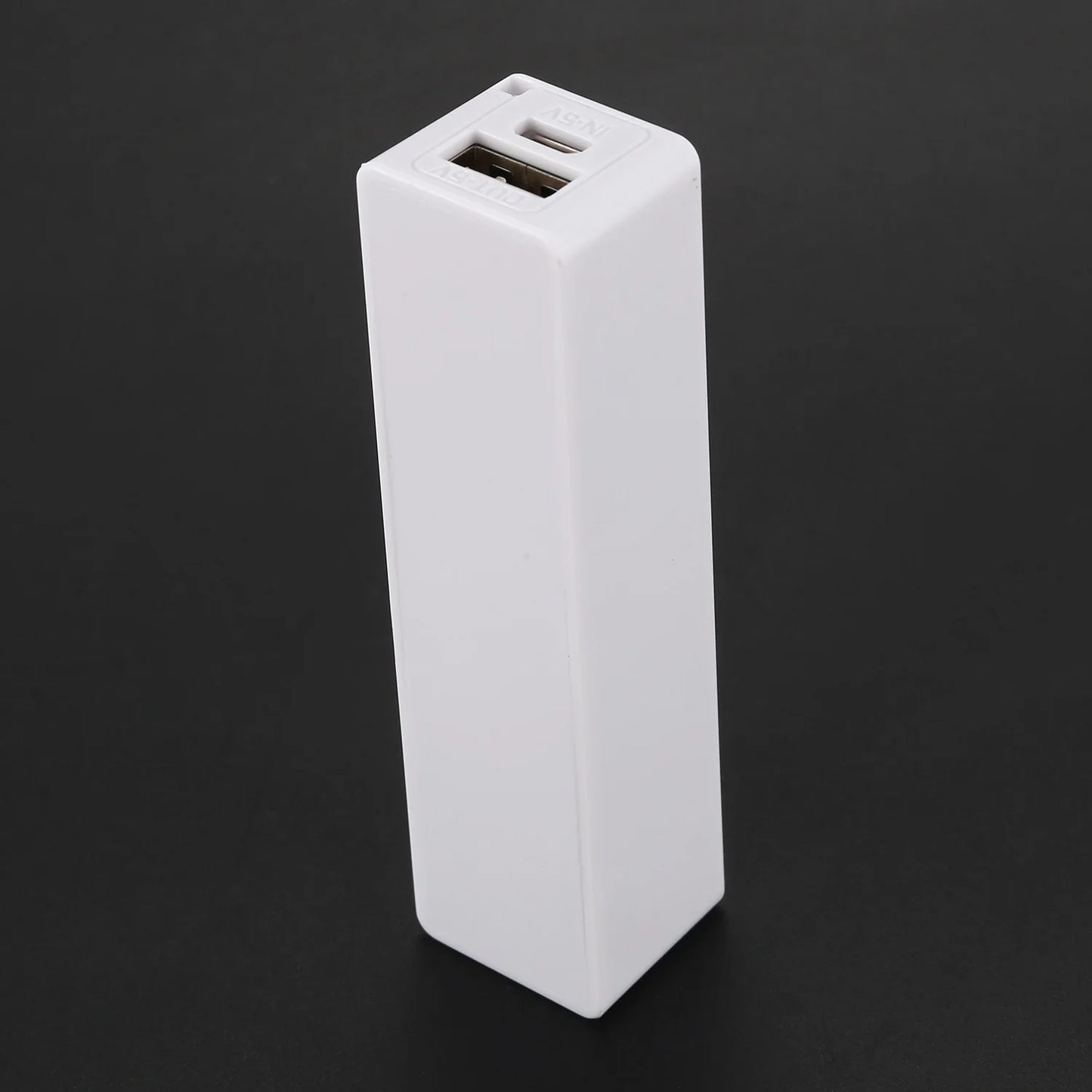 Portable External Power Bank Battery Charger 18650 with Keychain (Without Battery) (White)