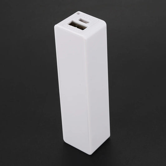 Portable External Power Bank Battery Charger 18650 with Keychain (Without Battery) (White)