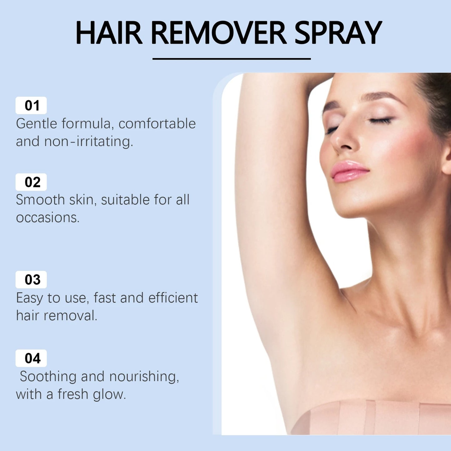 Hair Removal Spray - Gentle Body Hair Eliminator Smooth Skin Depilatory Formula Easy Spray Skincare Product For Men And Women - 150ML