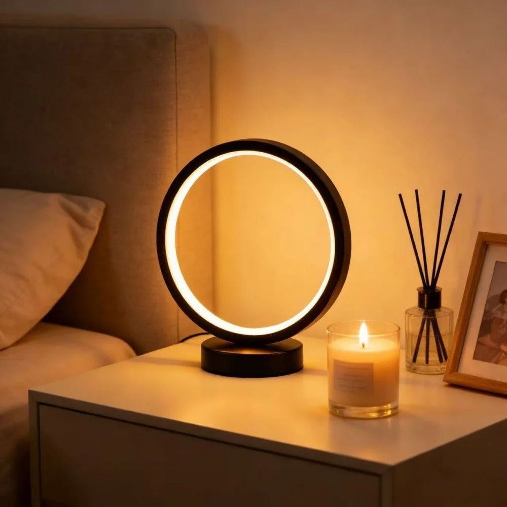 Nordic Style LED Table Lamp 5VUSB Plug Three Tone Light Circular