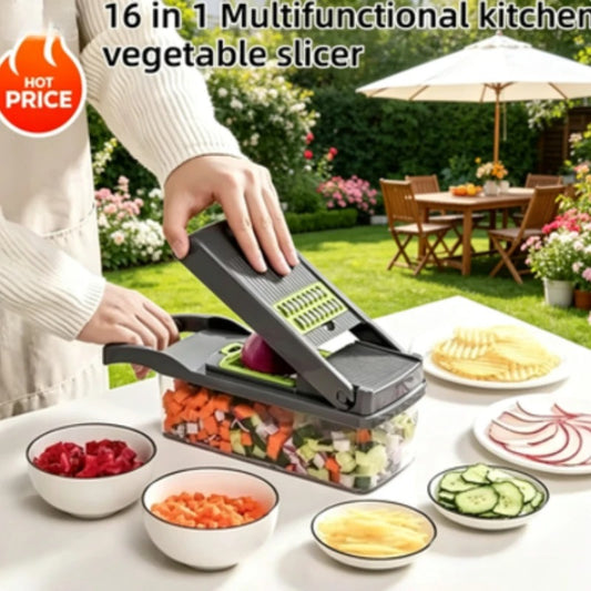 16 in 1 Vegetable Cutter - Multifunctional Slicer, Chopper, Dicer