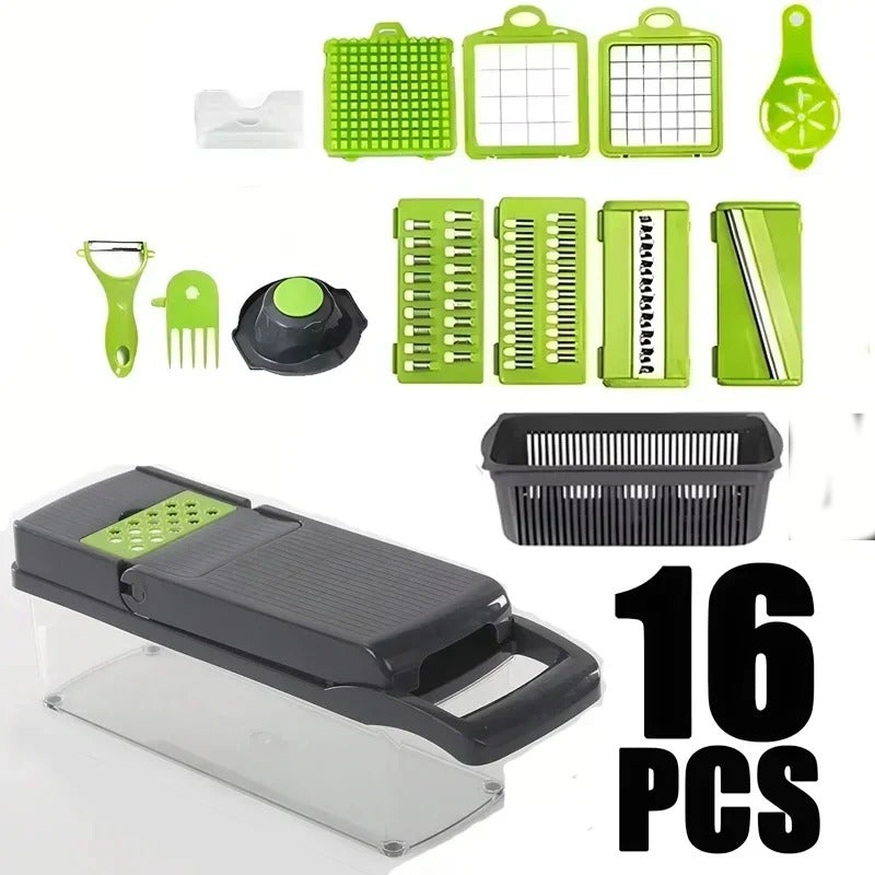 16 in 1 Vegetable Cutter - Multifunctional Slicer, Chopper, Dicer
