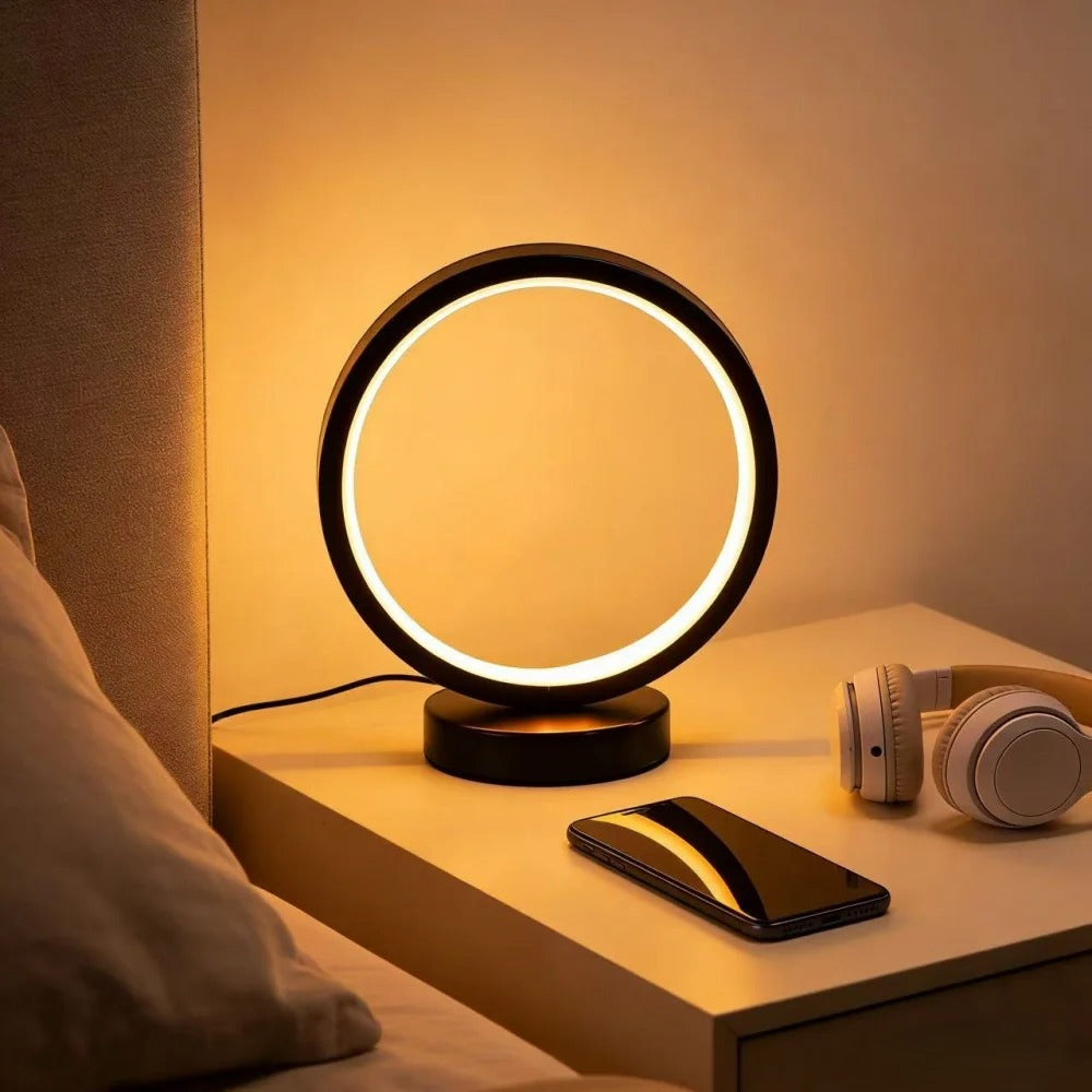Nordic Style LED Table Lamp 5VUSB Plug Three Tone Light Circular