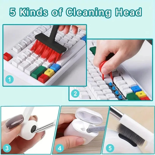 5 In 1 Multifunctional Keyboard Cleaning Brush Computer Earphone
