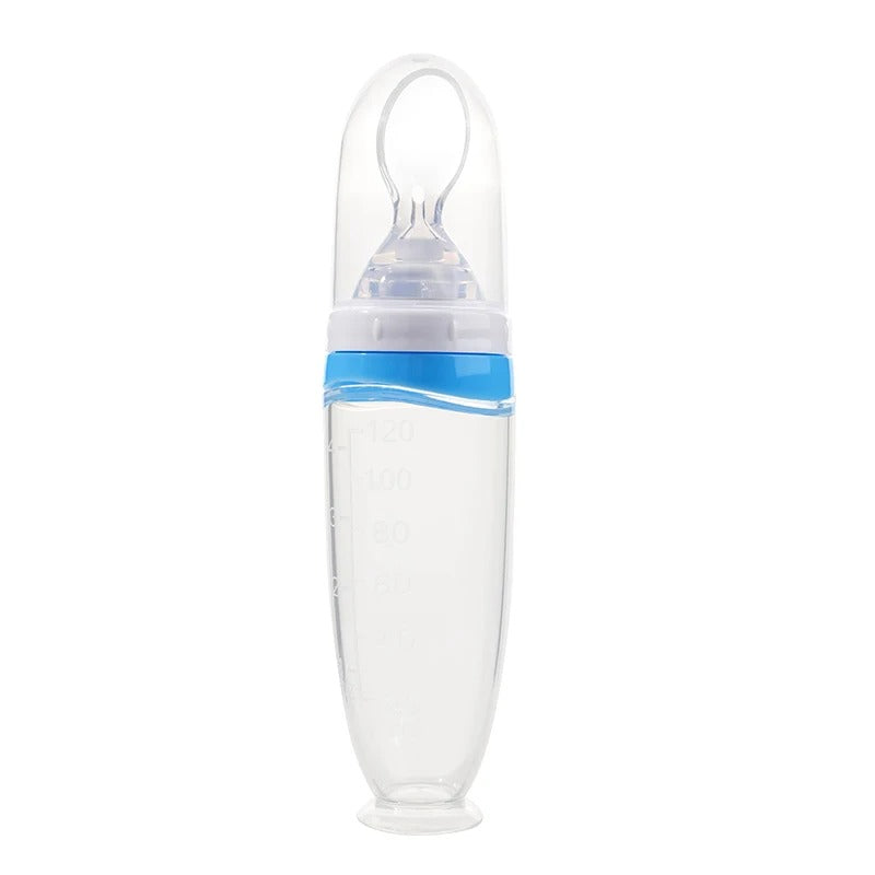 Baby Spoon Feeder | 90ml Silicone Feeding Bottle with Spoon | Infant