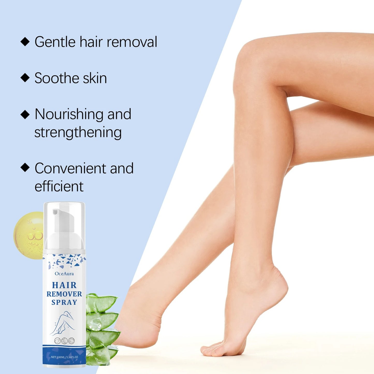 Hair Removal Spray - Gentle Body Hair Eliminator Smooth Skin Depilatory Formula Easy Spray Skincare Product For Men And Women - 150ML
