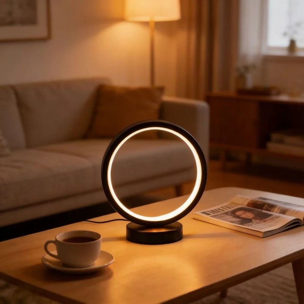 Nordic Style LED Table Lamp 5VUSB Plug Three Tone Light Circular