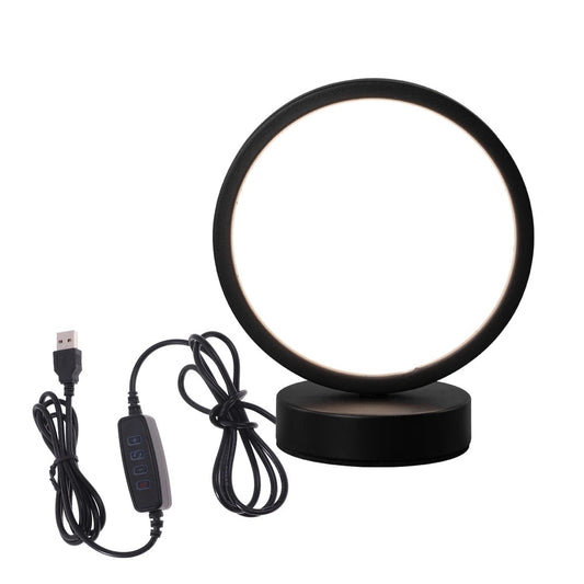 Nordic Style LED Table Lamp 5VUSB Plug Three Tone Light Circular