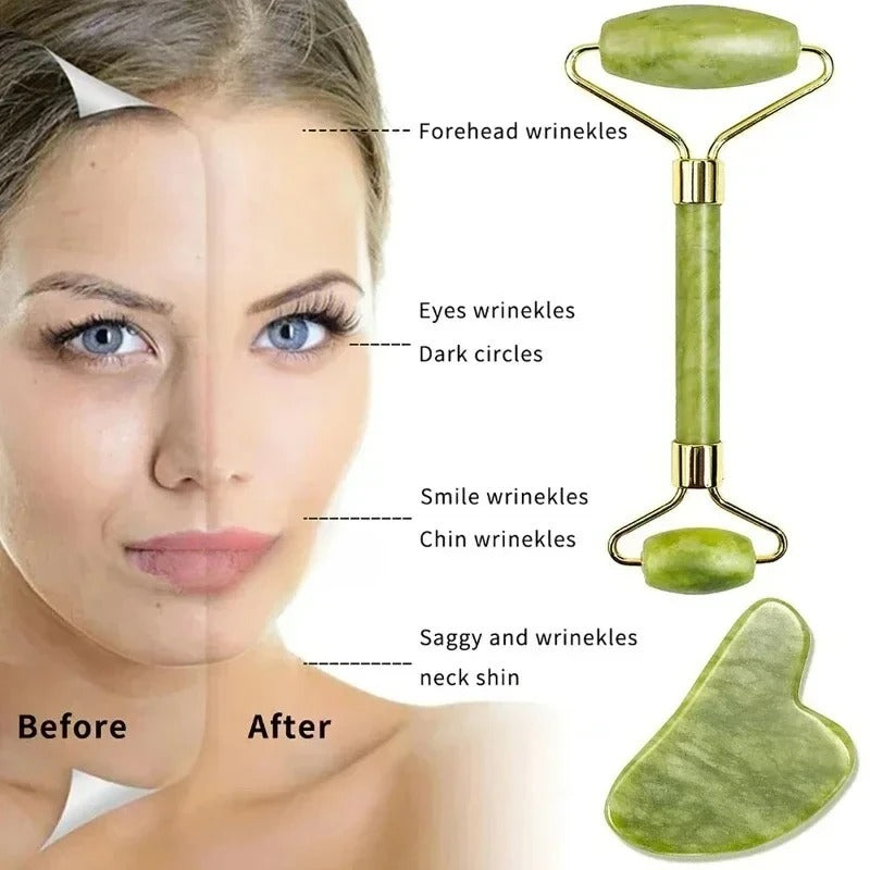 Natural jade roller massager, scraping board,