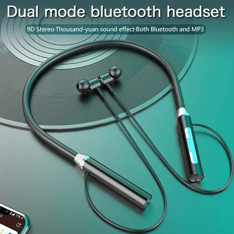 Wireless Neckband Bluetooth 5.0 Headphone Wireless Headset With Heavy Bass Stereo Earphones High Quality Magnetic Attraction Intelligent Noise Reduction Cancelling Sports Headset ZF Tech